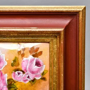 Авторская Эмаль - Картина - Натюрморт «Розовый Букет», Металл, Эмаль Германия -1983 год.