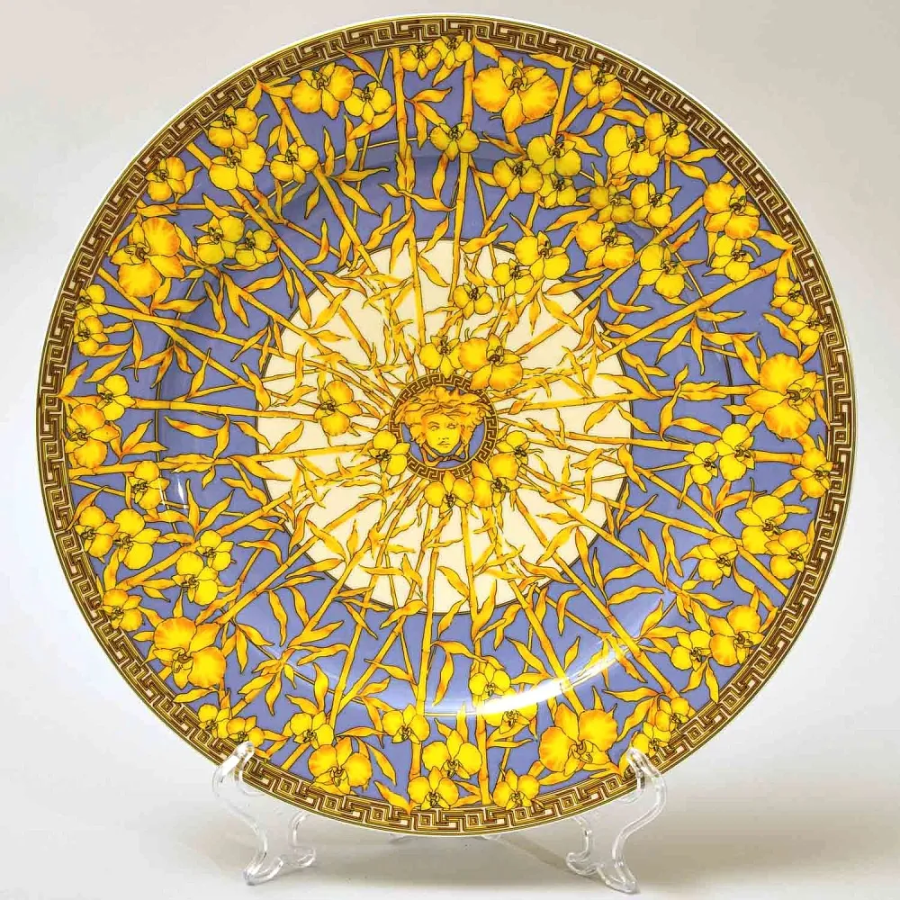 «Floralia Medusa Gold» - Коллекционная Фарфоровая Тарелка - Блюдо, VERSACE, Rosenthal Германия - 1980 год.