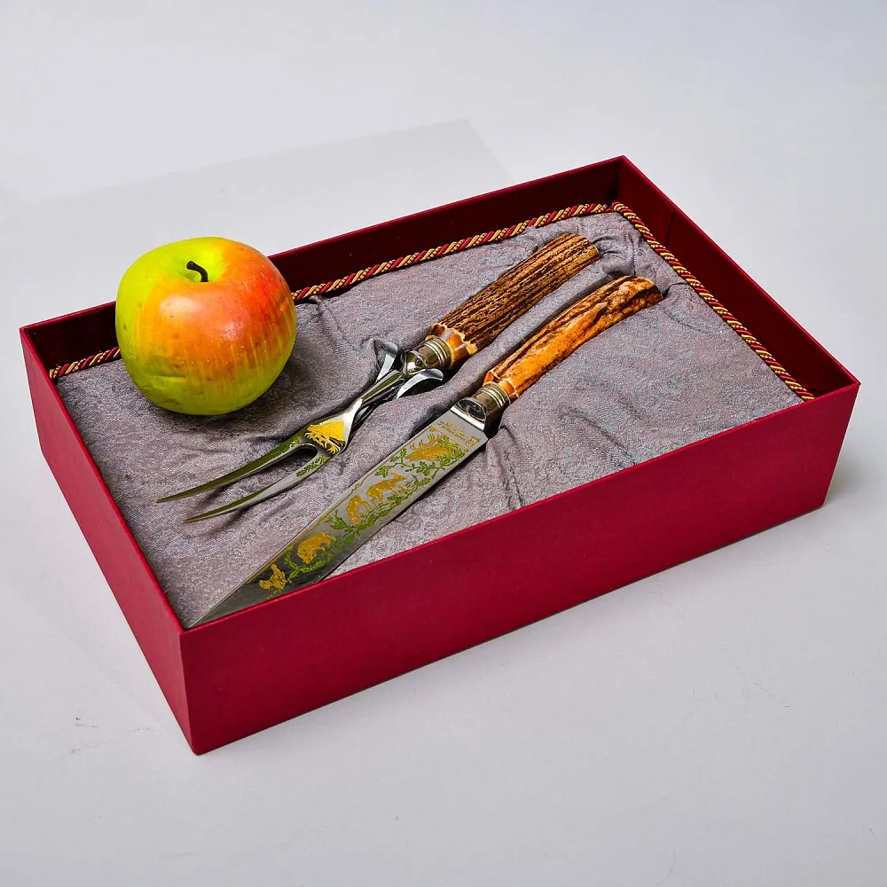 Набор для Барбекю «Охота» из 2-х предметов, Германия, ANTON WINGER Solingen, 60 -е годы ХХ века.