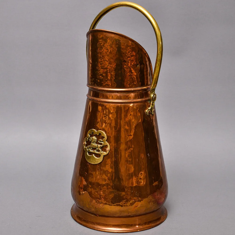 Высокий Медный Зольник или Подставка для зонтов и тростей, Бельгия середине ХХ века.