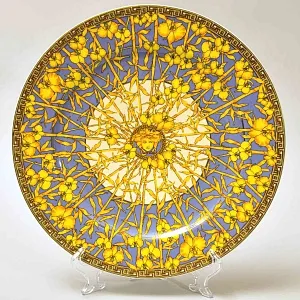 «Floralia Medusa Gold» - Коллекционная Фарфоровая Тарелка - Блюдо, VERSACE, Rosenthal Германия - 1980 год.