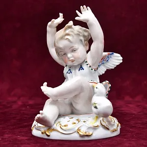 Редкость!!! Фарфоровая Статуэтка «Девочка и Цыплёнок», Карл Энс / Karl Ens Германия, 30-е гг.