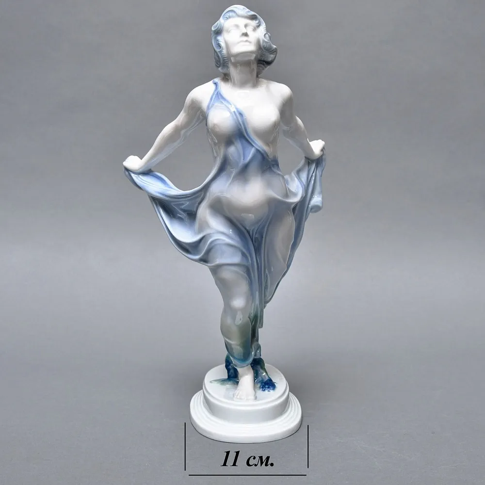 Антикварная Фарфоровая статуэтка Арт Деко «Невеста ветра», Rosenthal Германия, 1912 - 1914 годы. 