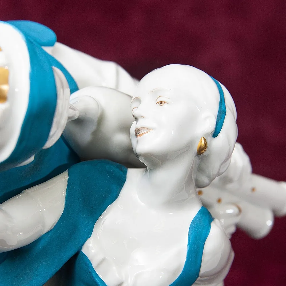 Большая Антикварная Фарфоровая Статуэтка «СЕЛЬСКИЙ ТАНЕЦ», HERTWIG Германия -1914 год.