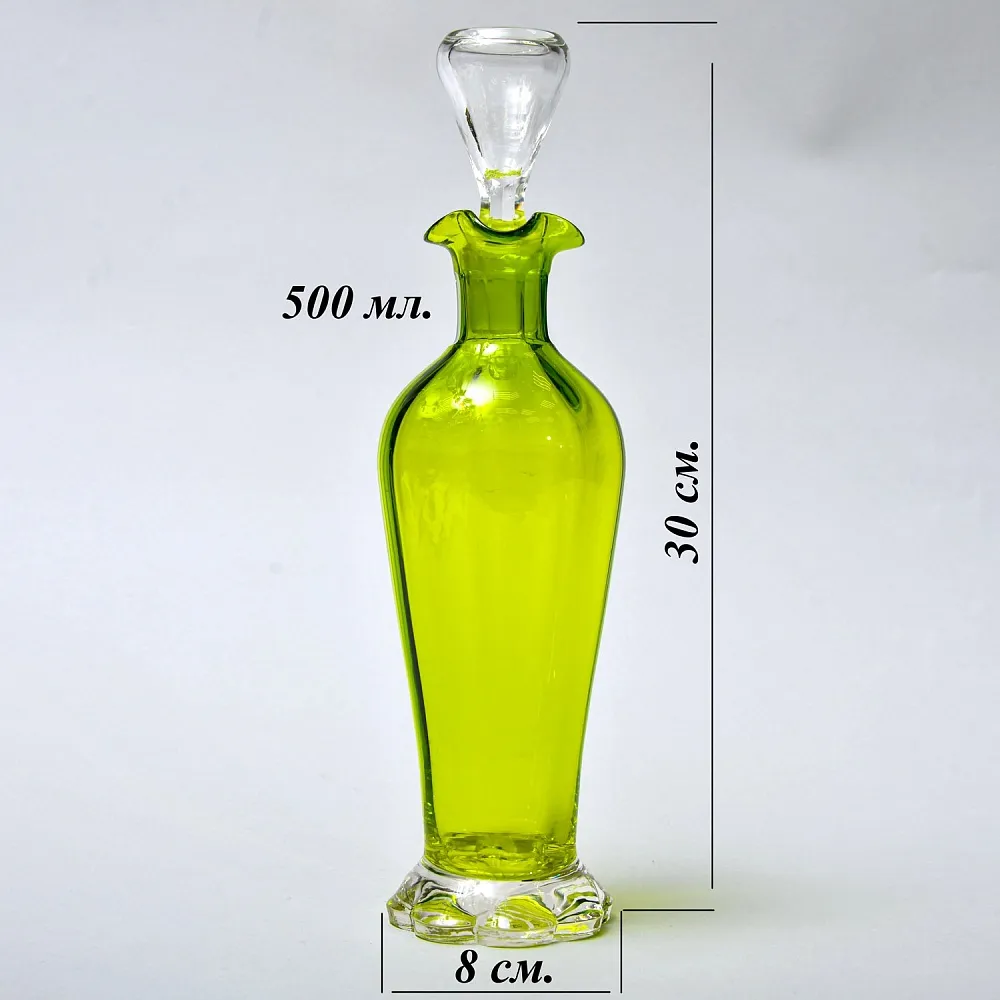 Антикварный Набор Хрустальный Графин и  6 -ть Бокалов для Вина, Val Saint Lambert, Бельгия 30 -е годы ХХ века. 