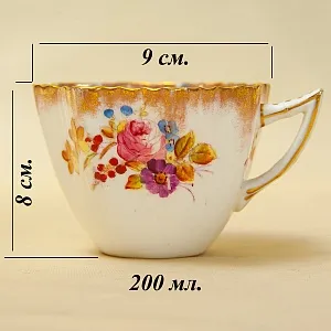 Антикварная, Коллекционная Чайная пара +Тарелка (Тройка) , Англия, конец ХIX - начало ХХ века.