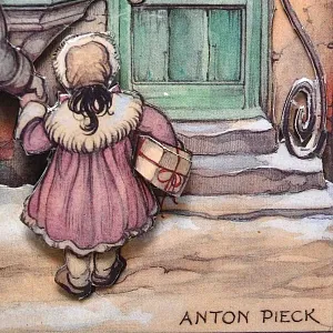 Объемная Картина - Панно в технике 3D декупаж «У витрины магазина», 70-е годы ХХ века.