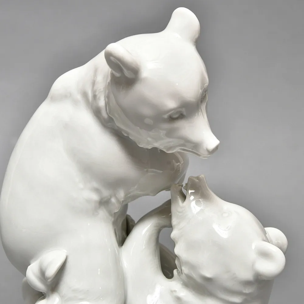 Редкая! Коллекционная Фарфоровая статуэтка «Два медведя», MEISSEN Германия - 1975 год.