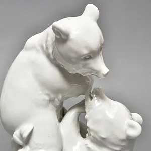 Редкая! Коллекционная Фарфоровая статуэтка «Два медведя», MEISSEN Германия - 1975 год.