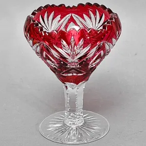 Ваза - Конфетница Красного Хрусталя VAL SAINT LAMBERT (Вал Сант Ламберт) Бельгия, конец 60-х гг.