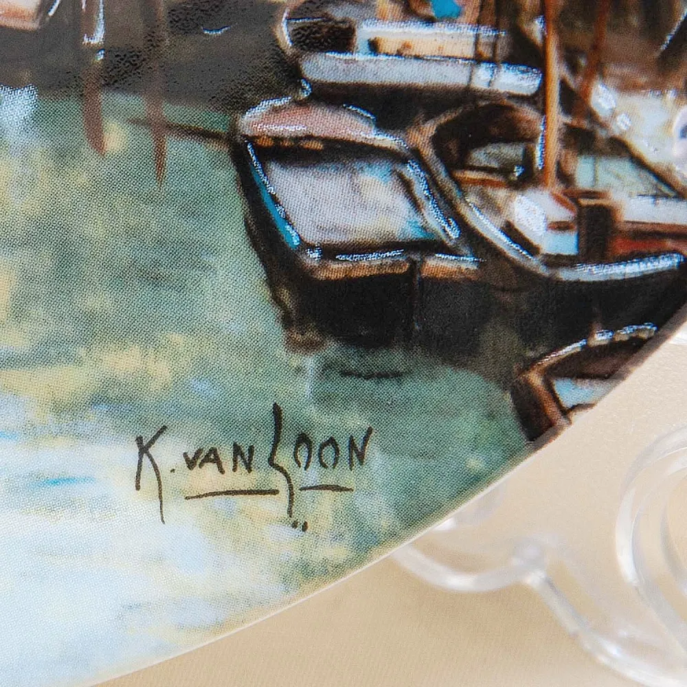 Коллекционная Тарелка «Старый канал в Утрехте» Фарфор, Royal MOSA, Голландия -1991 год..