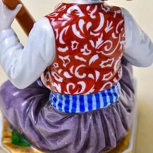 Антикварная Фарфоровая Статуэтка «Восточный музыкант», Edme Samson et Cie Франция 1880 -1930 годы.