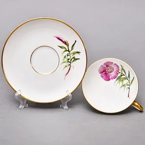 Коллекционная Фарфоровая Кофейная Пара «Горная гвоздика», ROSENTHAL Германия.