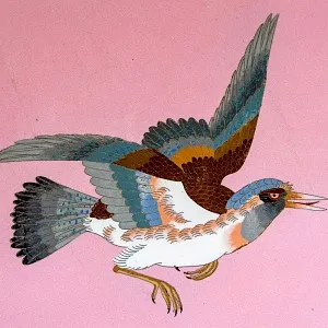 Антикварная Тарелка  «ПТИЦА»  D - 30 см., клуазоне, Япония, Мэйдзи.