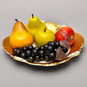 Коллекционное Блюдо - Тарелка с ручками «Букет с васильком», Фарфор ROSENTHAL Германия, 1938 - 1958 годы.