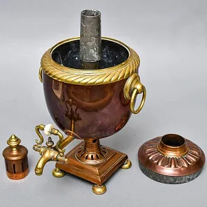 Редкость! Старинный Медный Угольный Самовар на 2,5 л. Германия, начало XX века.