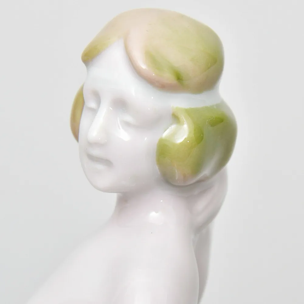 Редкость! Антикварная Фарфоровая Статуэтка «Танцовщица в зеленой юбке», ROSENTHAL Германия - 1918 год.