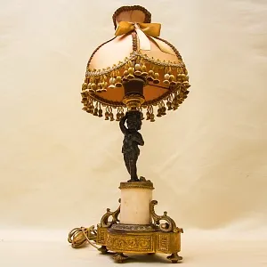 Винтажная Настольная Электрическая Лампа - Светильник «Путти - Ангелочек» Франция.