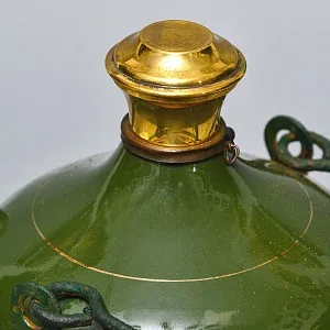 Антикварная Канистра для бензина с воронкой - Эмалированный Бидон на 2 литра, Германия начало ХХ века.