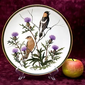 Коллекционная Тарелка - Блюдо «Боболинк или Рисовая Птица» Фарфор, WEDGWOOD Англия 1977 год.