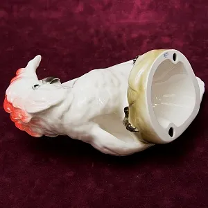 Большая Статуэтка Птица - Попугай - Какаду Малуккский, фарфор ИФЗ, Россия.