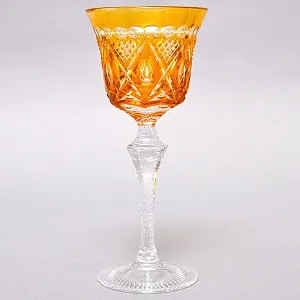 Хрустальный Бокал для вина жёлтого цвета, Karl Klokotschnik Германия -70 гг. 