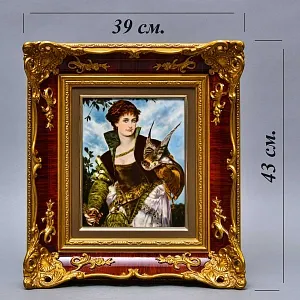 Фарфоровый Пласт - Картина - Панно «Охота - Дама с соколом»,  ROSENTHAL германия, 1981 - 1993 годы. 