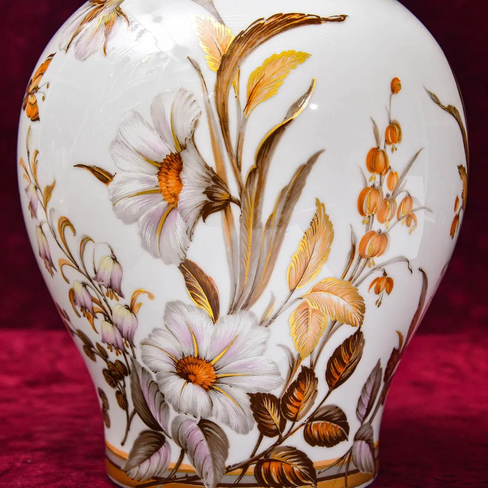 Большой Авторский Вазон - Ваза с крышкой «Цветение Лета» Фарфор KAISER Германия.