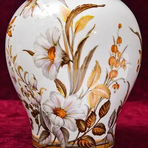 Большой Авторский Вазон - Ваза с крышкой «Цветение Лета» Фарфор KAISER Германия.