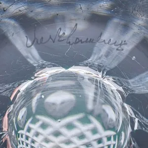 Класическая Хрустальная Ваза зелёного цвета, VAL SAINT LAMBERT, Бельгия.