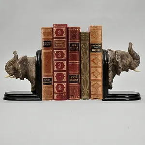 Букенды - Держатель - Ограничитель - Подставка для книг «Слоны», Дерево, Полимер. Германия - вторая половина ХХ века.