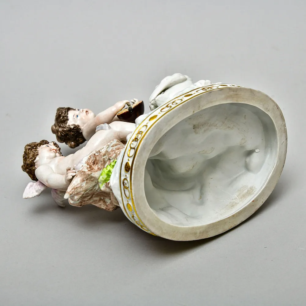 Редкость! Коллекционная Фарфоровая Статуэтка «ДВА ПУТТИ И ЛЕБЕДЬ», Scheibe - Alsbach Германия.