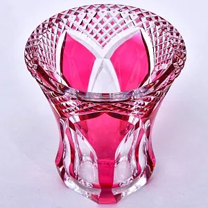Коллекционная Хрустальная Ваза розового цвета, VAL SAINT LAMBERT (Вал Сант Ламберт), Бельгия.