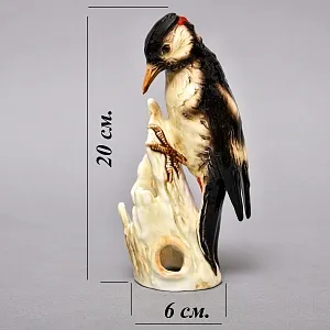 РЕДКАЯ!!! Птица - Фарфоровая Статуэтка «ДЯТЕЛ», GOEBEL Германия - 1972 год.