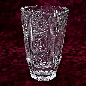 Хрустальная Ваза для цветов «Олимпиада - 80», Н -21 см., СССР - 1980 год.