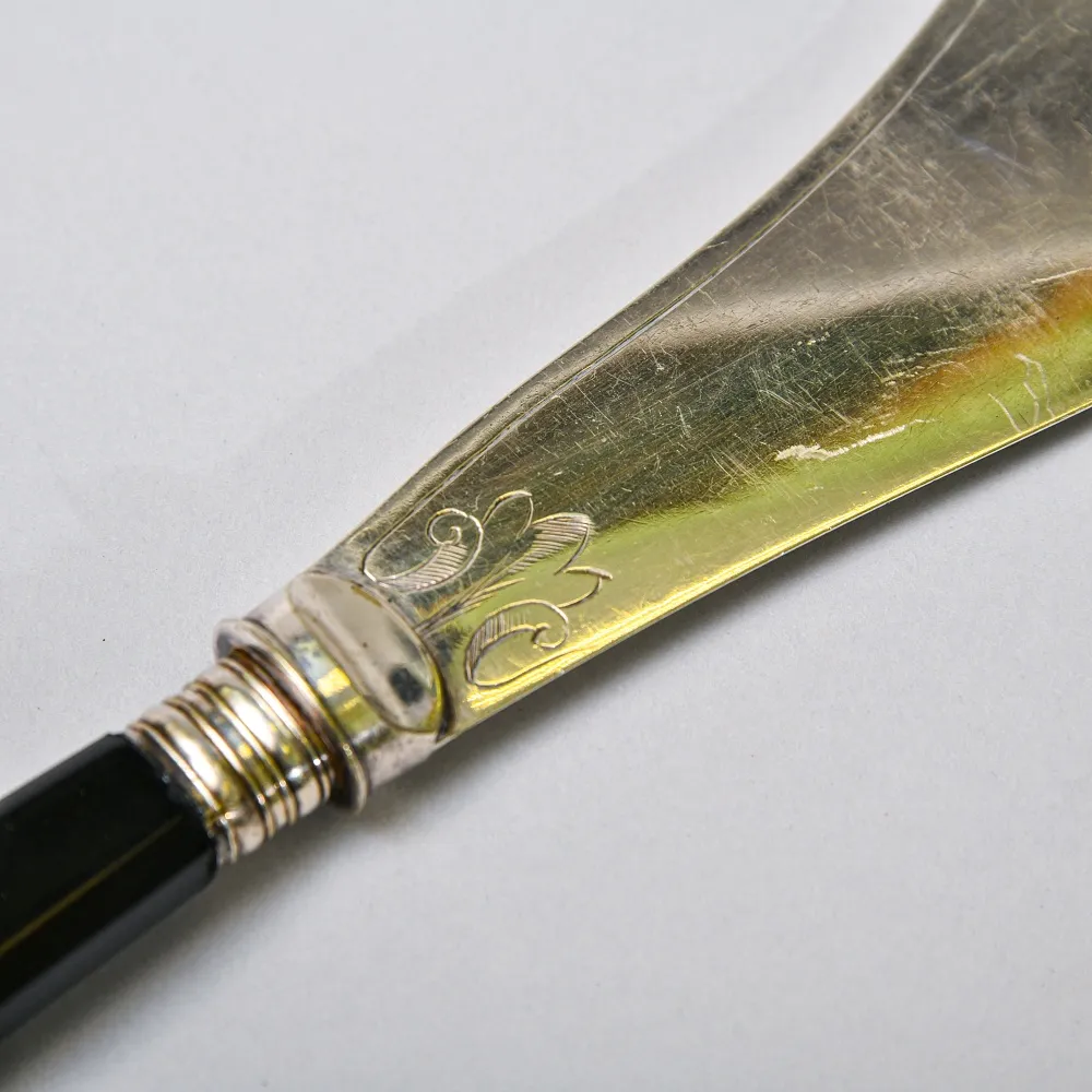 Винтажный Набор для Сервировки и подачи блюд Нож + Вилка, Silverplated Франция начало ХХ века.