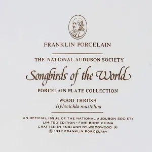 Коллекционная Тарелка - Блюдо «Лесные Дрозды» Фарфор, WEDGWOOD Англия 1977 год.