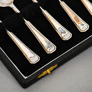 Винтажный набор из 6-ти кофейных ложек, Silverplate, J Dixon & Sons SHEFFIELD Англия, 50-е гг. 