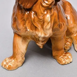 Коллекционная Фарфоровая статуэтка «Собака - Длинношерстная Такса», Karl Ens Германия.