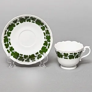 Классическая Кофейная пара «Виноградная лоза», Фарфор, MEISSEN Германия, первая половина ХХ века.