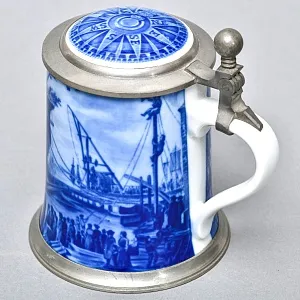 Коллекционная Пивная Кружка «Спуск Корабля на воду», фарфор, Berlin Design Германия -1980 год.