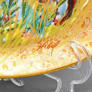 Авторская Фарфоровая Тарелка - Блюдо «Мистер Обата» Gold, Rosenthal Германия, 1974 - 1982 год. 