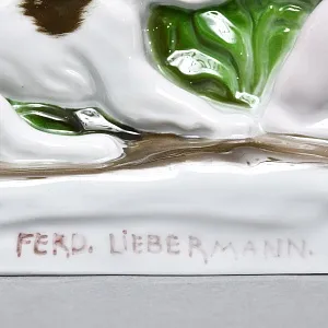 Редкая! Фарфоровая статуэтка «Мальчик с виноградом и собака», ROSENTHAL Германия, первая половина ХХ века. 