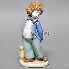Коллекционная Фарфоровая статуэтка «Клоун с зонтиком», NAO by Lladro (Ллядро) Испания.