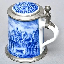 Коллекционная Пивная Кружка «Порт Гамбурга, в 1830 году», фарфор, Berlin Design Германия -1982 год.