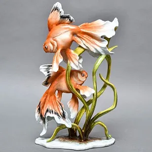 Коллекционная Фарфоровая статуэтка «Две золотые рыбки», ROSENTHAL Германия, 1974 - 1982 годы.