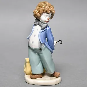 Коллекционная Фарфоровая статуэтка «Клоун с зонтиком», NAO by Lladro (Ллядро) Испания.