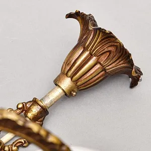 Винтажная Электрическая Бронзовая Трёх рожковая Люстра, СССР 70 -е гг. 