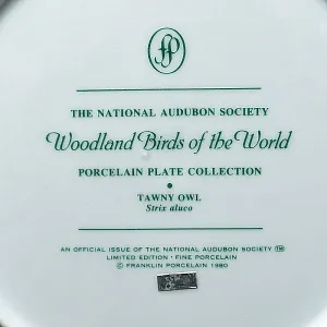 Коллекционная Тарелка - Блюдо «Серая Неясыть» Фарфор, Franklin Porcelain США - 80-е гг.