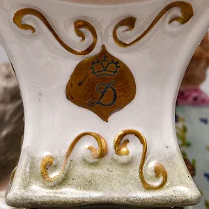 Редкость! Механические Фарфоровые Часы с боем «Свидание на пленэре», Franz Hermle & Sohn Германия 50 гг.